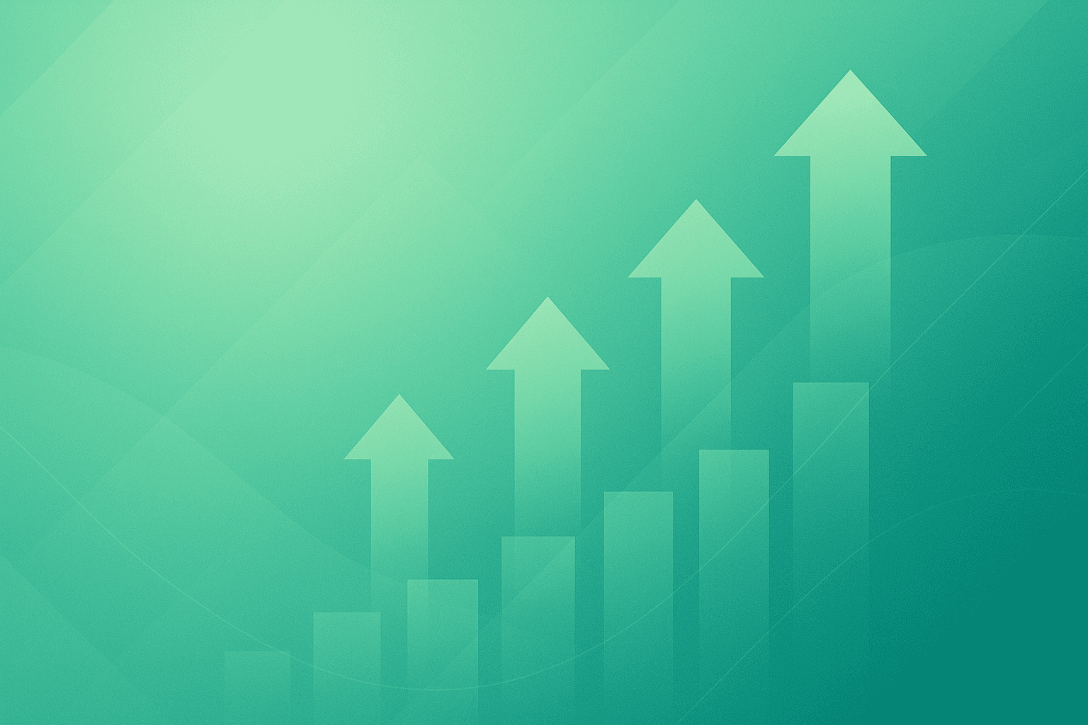 Abstrakt finansiell tillväxtmönster med emerald gröna och teal färger - ekonomisk framgång och investeringar